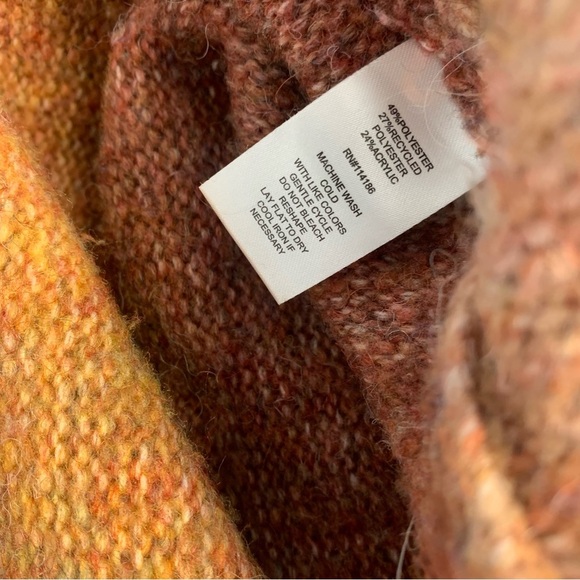 Retrelogy Orange & Cream Knit Cardigan Sweater W/ Pockets Size Small - Picture 9 of 9